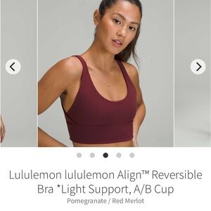 Lululemon lululemon Align™ Reversible Sports  Bra *Light Support, A/B Cup 12